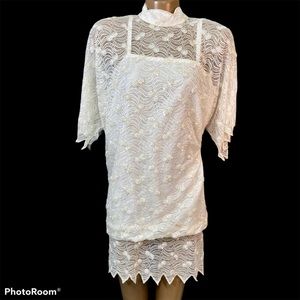 NWT Vtg High Collar Flappier Style Wedding Dress